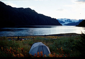 Leave No Trace Kayaking Campsite in Alaska